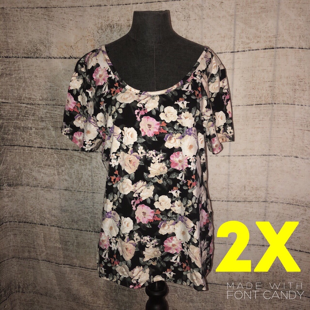 Forever21+ Floral Print Short Sleeve Top